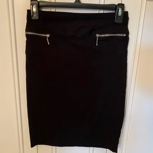 Black unique pencil skirt